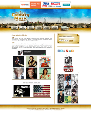 This Day In Country
                        Music website